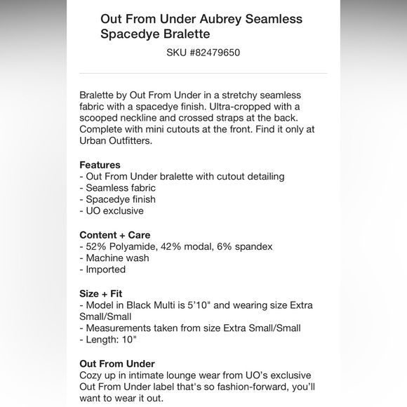 NWOT Out from Under Aubrey seamless space-dye bralette Size M/L - Picture 3 of 4